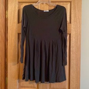 Army green long sleeve babydoll top